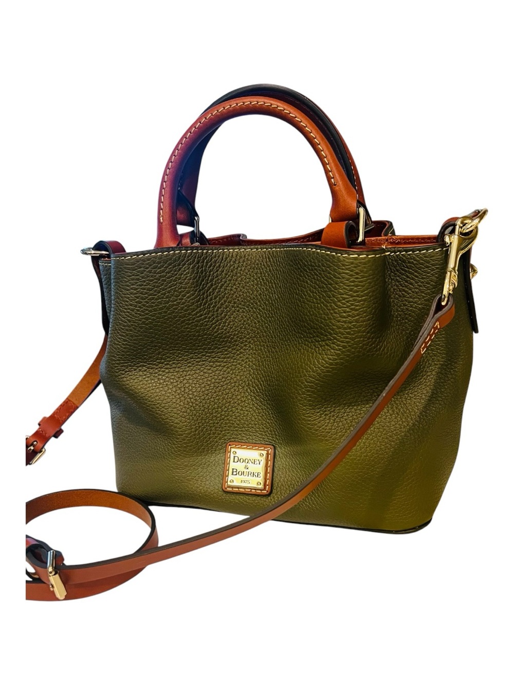 Dooney & Bourke Mini Barlow Pebble Grain Olive Green Leather Satchel